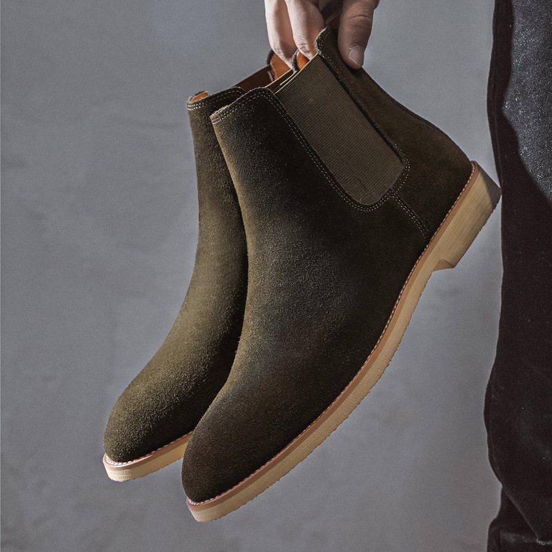 Chelsea Boots Herr Stor Storlek 45 46 Läder Höst Och Vinter Martin