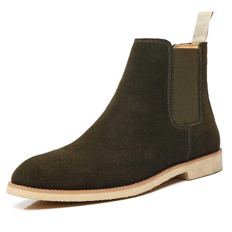 Chelsea Boots Herr Stor Storlek 45 46 Läder Höst Och Vinter Martin