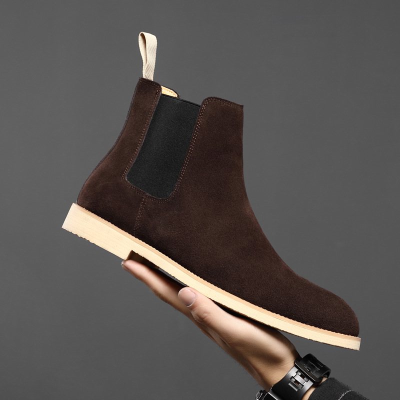 Chelsea Boots Herr Stor Storlek 45 46 Läder Höst Och Vinter Martin