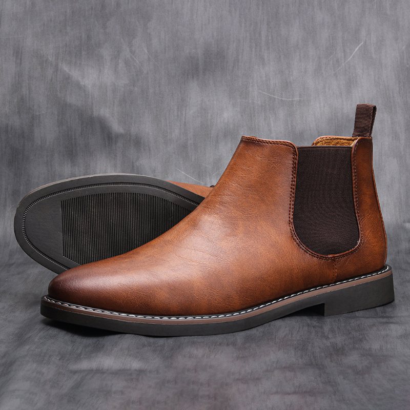 Herr Chelsea Boots Herrskor Färg Snygg Retro Plus Size Ankel