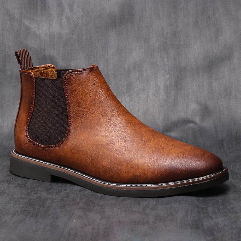 Herr Chelsea Boots Herrskor Färg Snygg Retro Plus Size Ankel