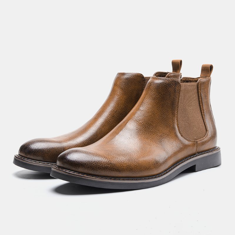 Herr Chelsea Boots Herrskor Färg Snygg Retro Plus Size Ankel