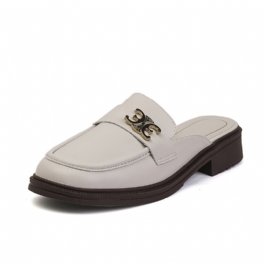 Plattbottnade Tåtofflor Dam Fritidsskor Dam Läder Mules Slip-on Damskor