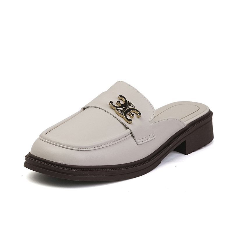 Plattbottnade Tåtofflor Dam Fritidsskor Dam Läder Mules Slip-on Damskor