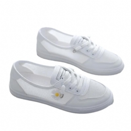 Damskor 2024 Våren Och Sommaren Nya Platt Botten Mesh Andas Daisy Sneakers Trendiga Skor Doudou