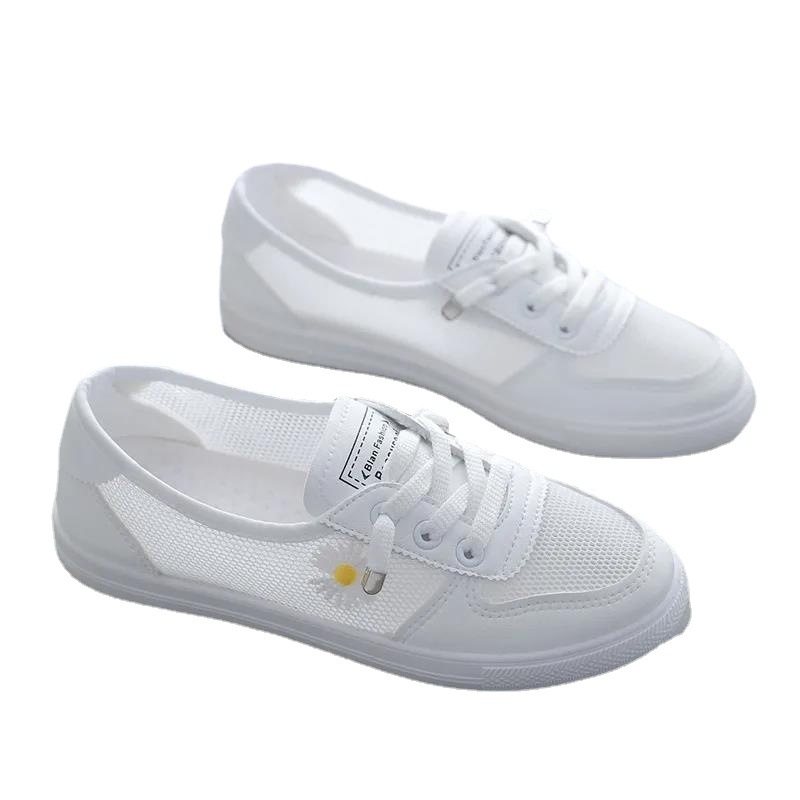 Damskor 2024 Våren Och Sommaren Nya Platt Botten Mesh Andas Daisy Sneakers Trendiga Skor Doudou