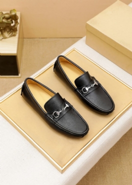 High-end Leather Loafers Moccasin Dress Shoes För Män