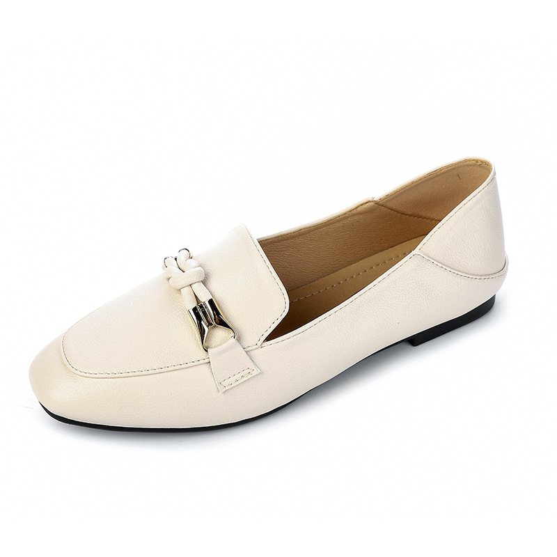 Platta Skor Dam 2024 Nya Platt Klänning Dam Slip-on Loafers Spring Peas